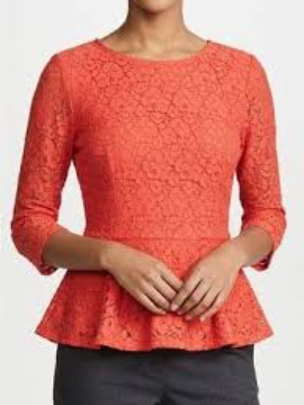 Cynthia Rowley lace peplum top